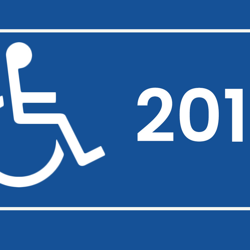 Disability logo with the number 2019- web accessibility events in 2019