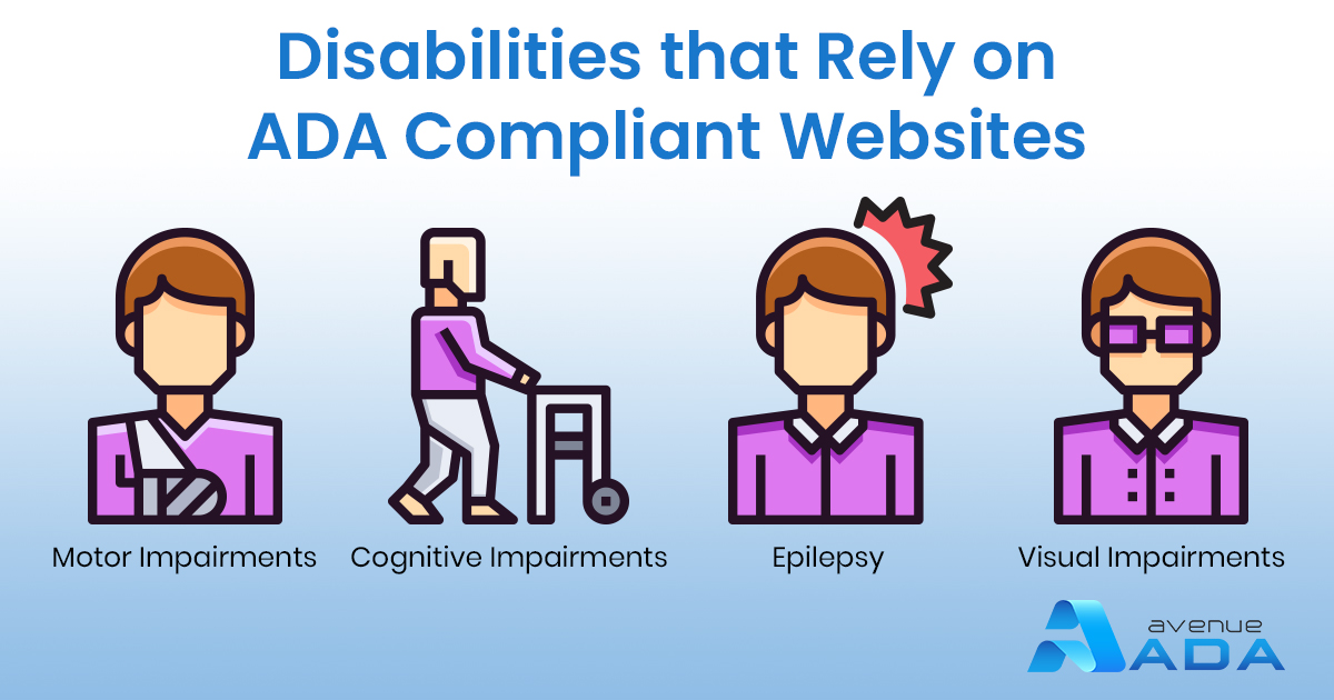 Disabilities that Rely on ADA Compliant Websites