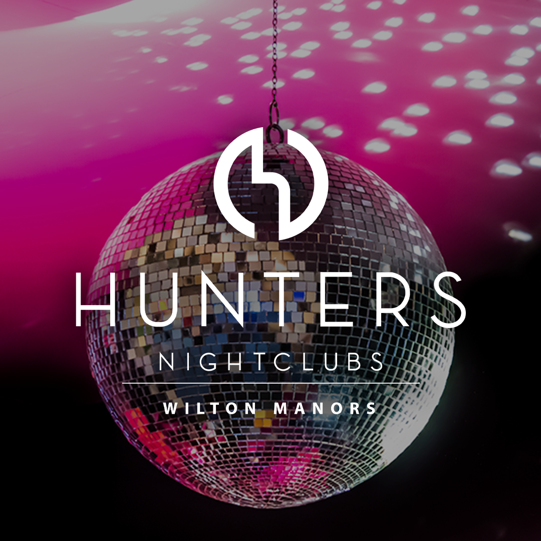 Hunters logo and disco ball