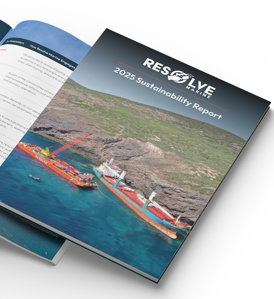 Resolve Marine Sustainability Report brochure design
